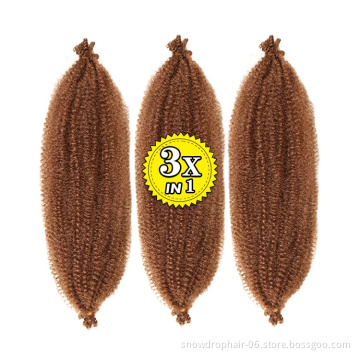 Fast Delivery 3X Afro Spring Twist Kinky Curl Attachments Crochet Ombre Wholesale Expression Synthetic Braiding Hair
